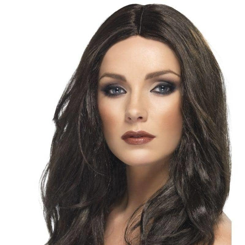 Superstar Wig Dark Brown Long Wavy Skin Parting 1
