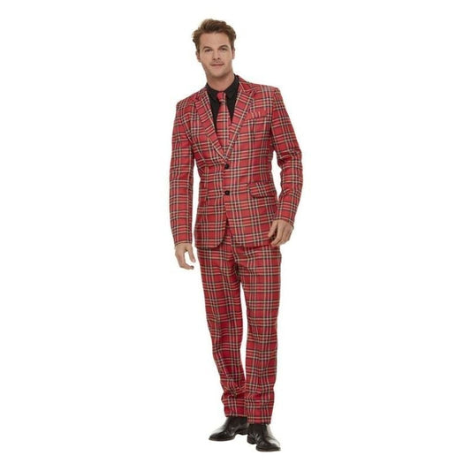 Tartan Suit Adult Red Scottish Costume 1