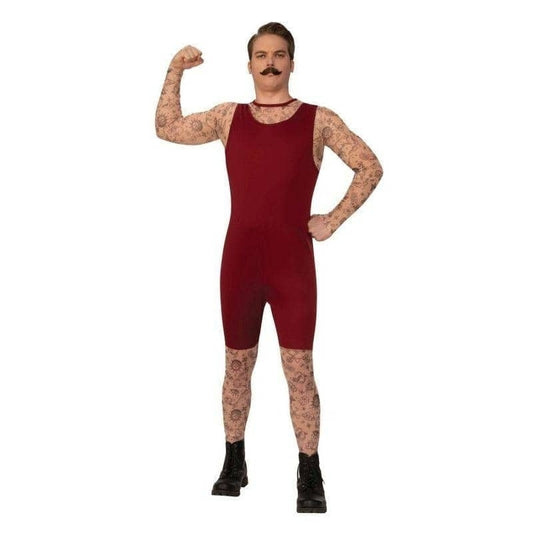 Tattooed Man Adult Costume Circus Strongman Jumpsuit 1