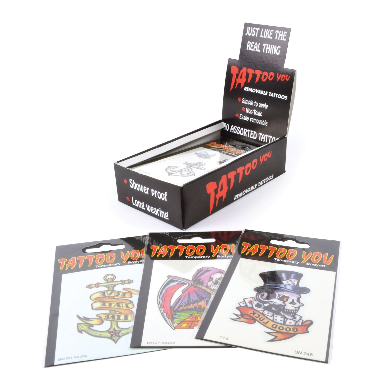 Tattoos Assorted Designs General Jokes Unisex Packet 1