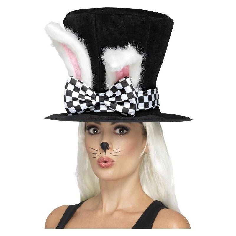 Tea Party March Hare Top Hat Adult Black White 2
