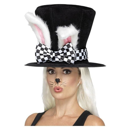 Tea Party March Hare Top Hat Adult Black White 2