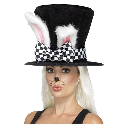 Tea Party March Hare Top Hat Adult Black White 2