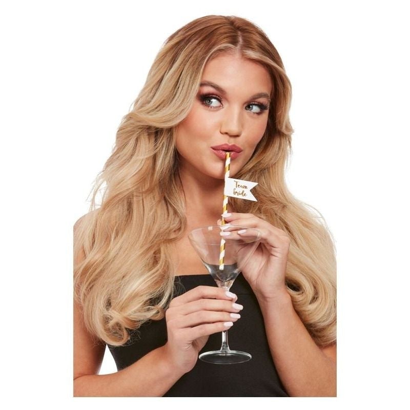 Team Bride Straws Gold 6 Pcs Sophisticated Hen Night Accessory 1