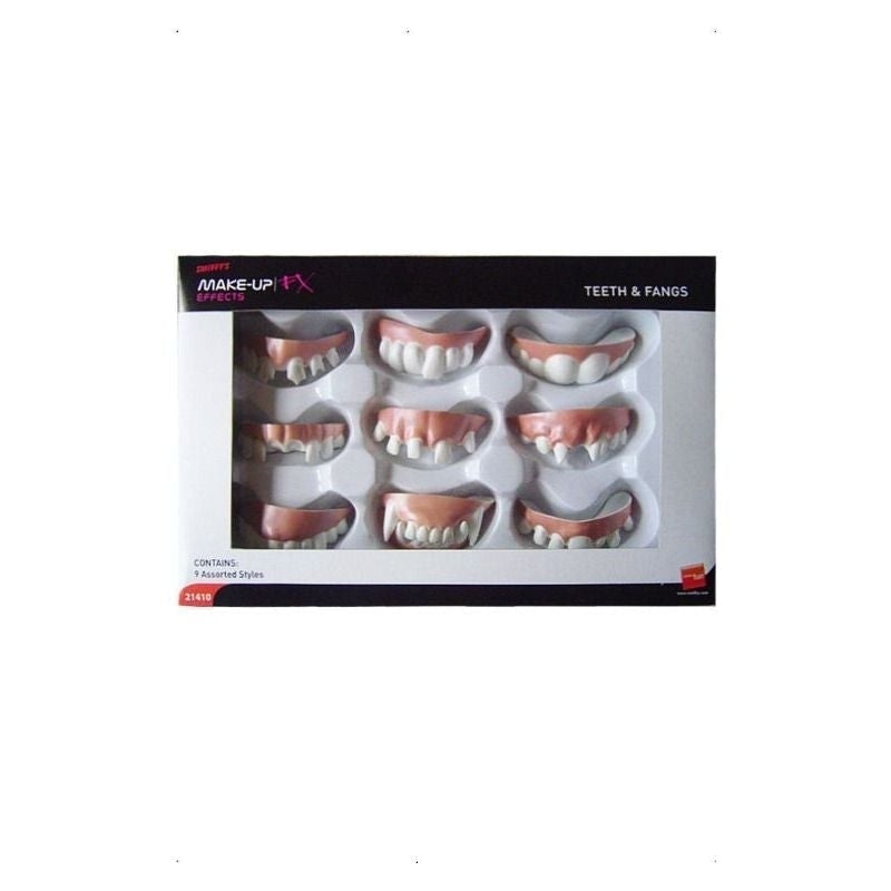 Teeth and Fangs 9 Assorted Styles Adult White Halloween Accessories 2