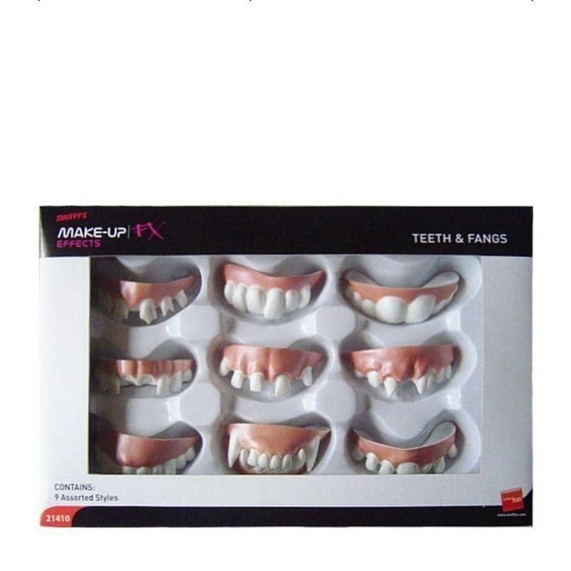 Teeth and Fangs 9 Assorted Styles Adult White Halloween Accessories 1