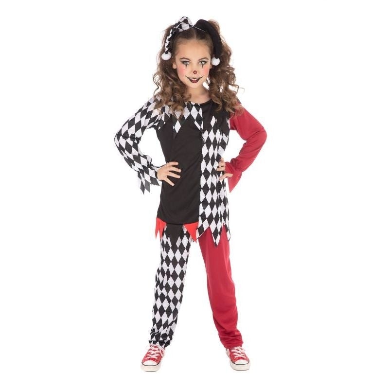 Terrorquin Girls Scary Harlequin Clown Costume 1