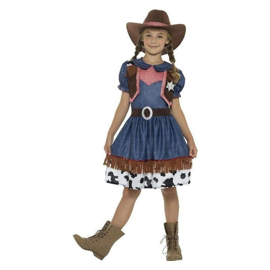 Texan Cowgirl Kids Costume Wild West Blue 2