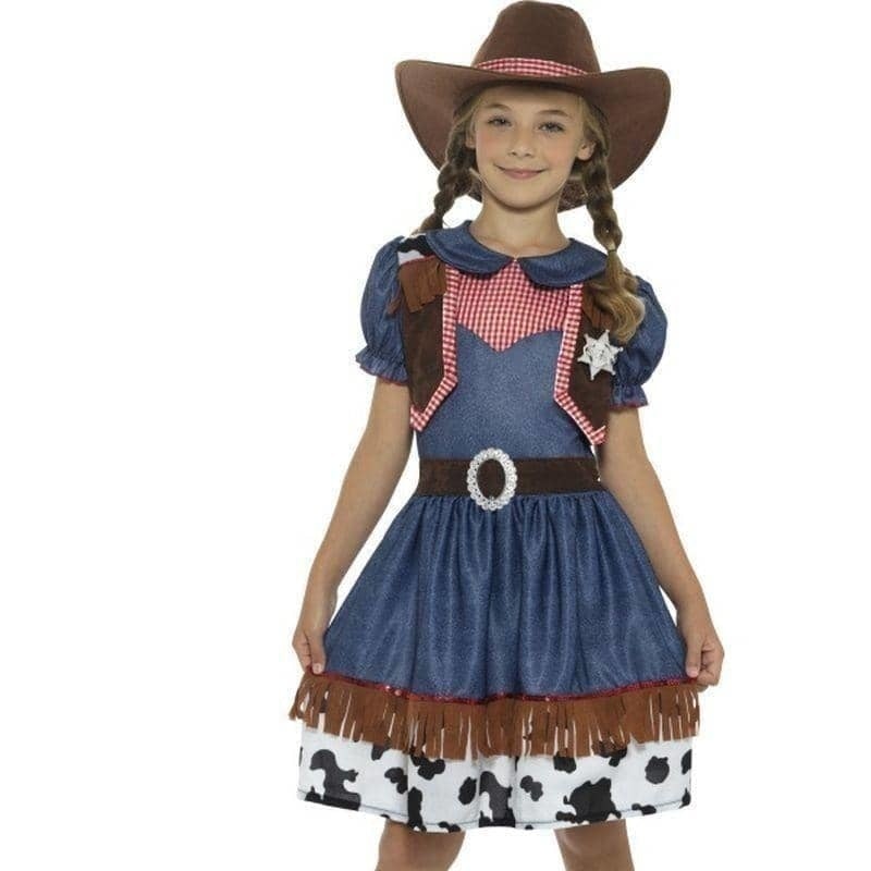 Texan Cowgirl Kids Costume Wild West Blue 1