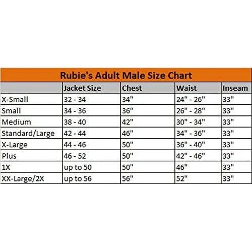 Size Chart The Nun Deluxe Costume Conjuring