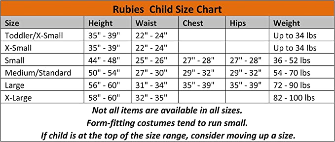 Size Chart Thor Child Costume Muscle Suit Avengers Endgame