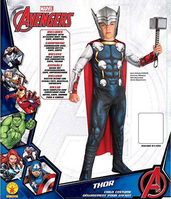 Thor Costume Kids Marvel Avengers Jumpsuit Cape 6