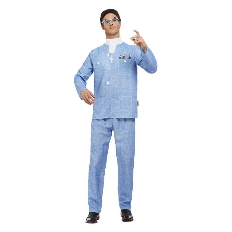 Thunderbirds Brains Costume Adult Blue Jacket Trousers Wig and Glasses 1