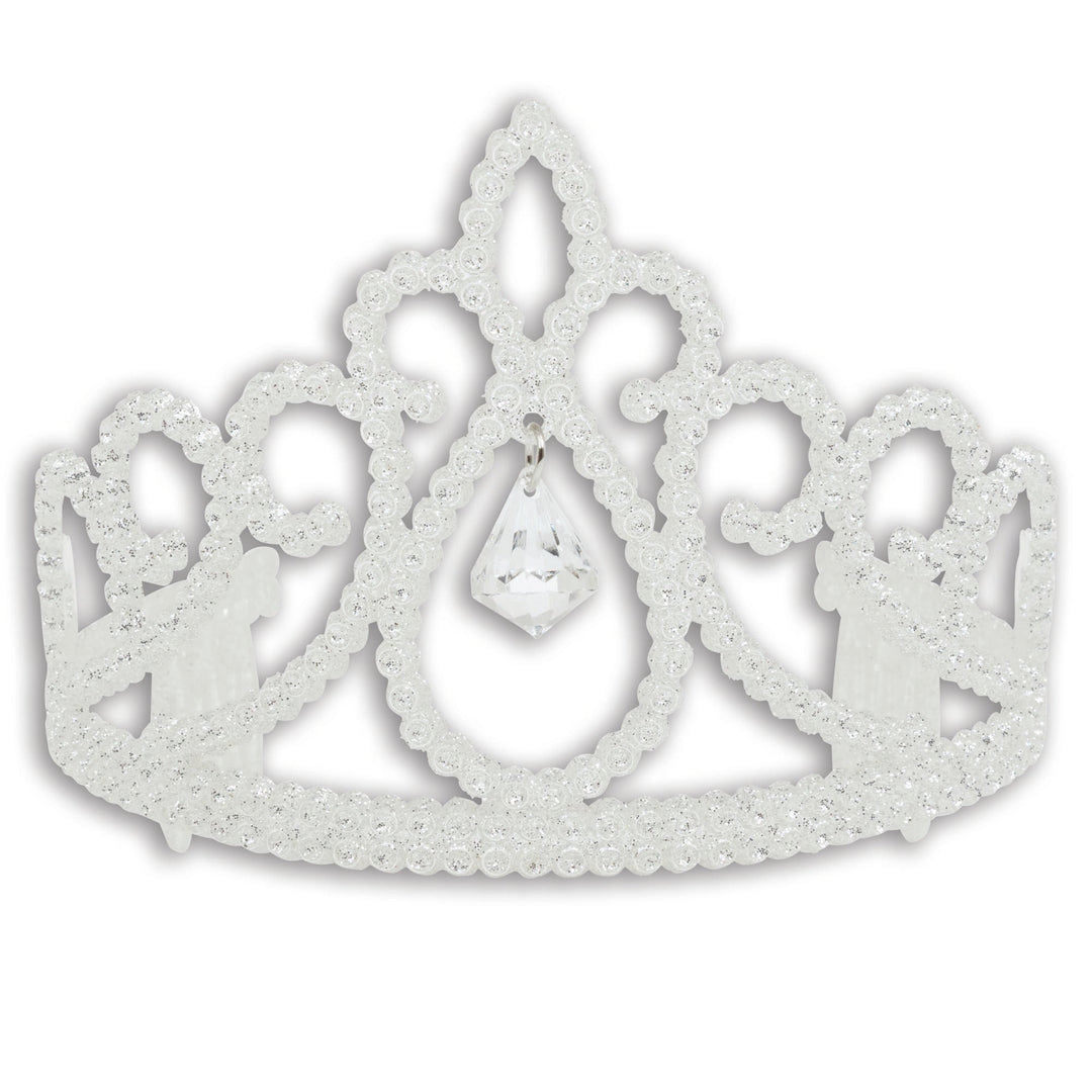 Tiara White Glitter + Diamond Costume Accessory_1