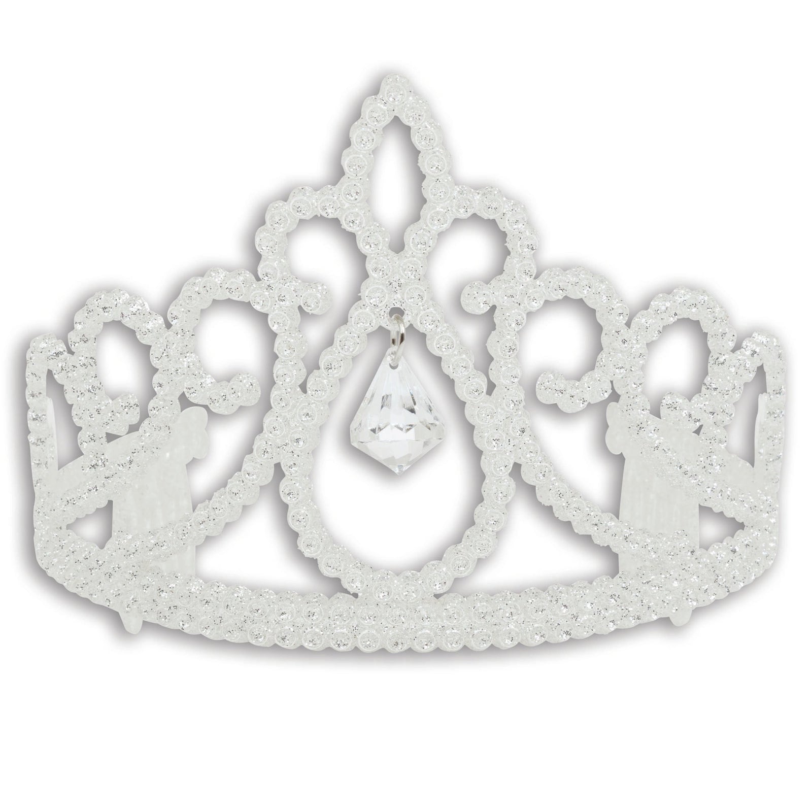 Tiara White Glitter + Diamond Costume Accessory 1