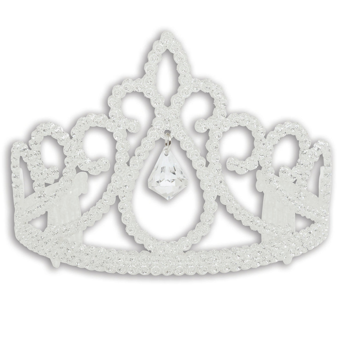 Tiara White Glitter + Diamond Costume Accessory 1