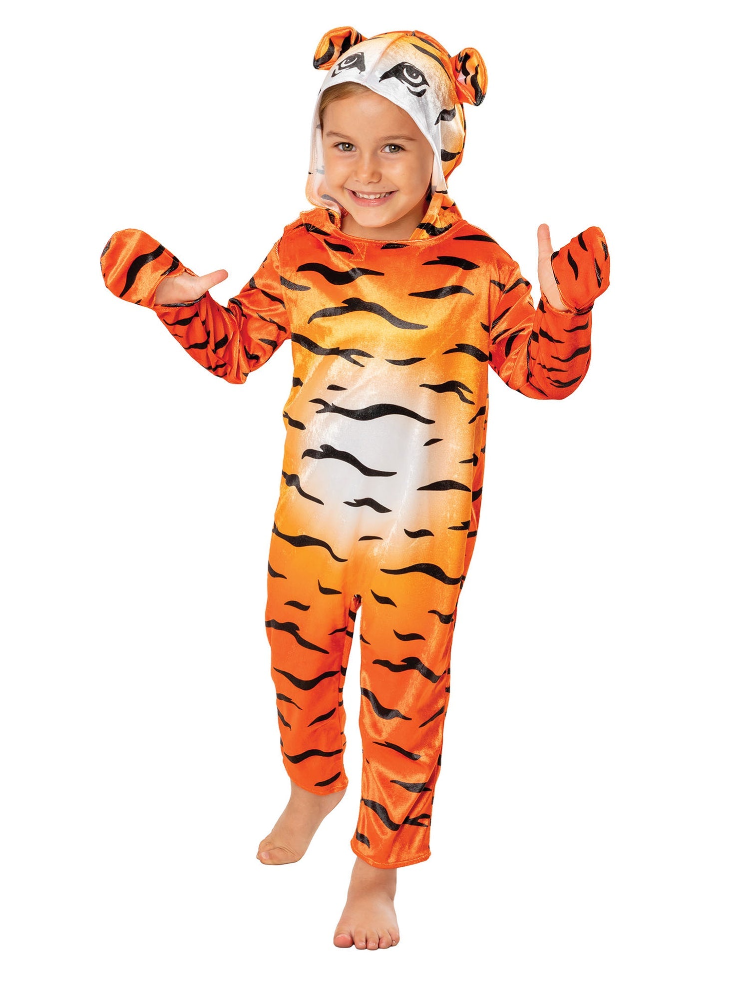 Tiger Costume for Kids Tail and Hood Jumpsuit 1