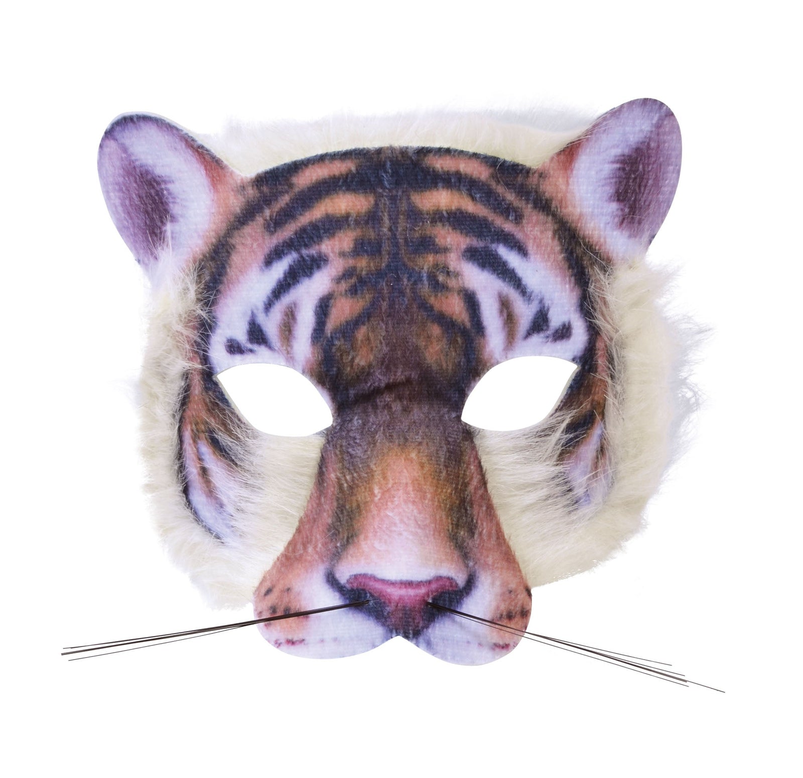 Tiger Face Mask Realistic Fur Plastic Masks Cardboard 1