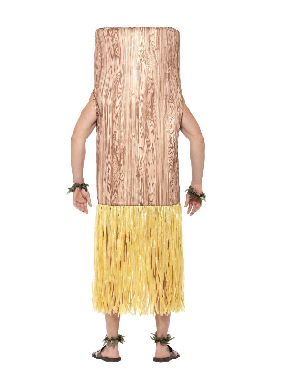 Tiki Totem Costume Adult Brown Tabard with Attached Yellow Skirt Wrist and Ankle Cuffs 3