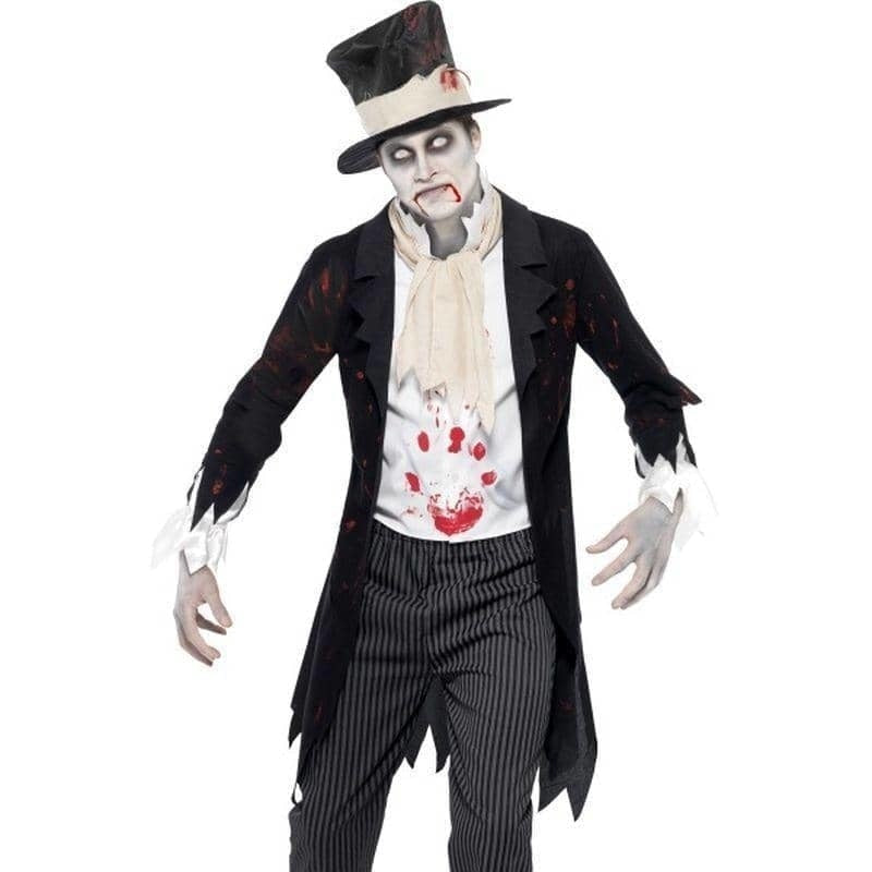 Till Death Do Us Part Zombie Groom Costume Adult Black White_1