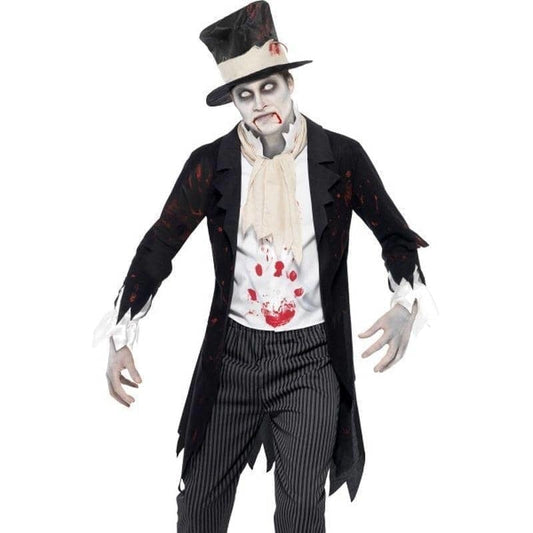 Till Death Do Us Part Zombie Groom Costume Adult Black White 1