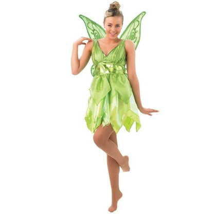Tinkerbell Green Fairy Ladies Costume with Detachable Wings 1