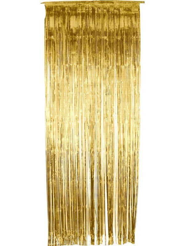 Tinsel Curtain Gold Christmas Party Decoration 91 x 244cm 1