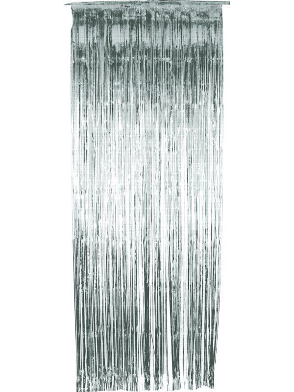 Tinsel Curtain Silver Christmas Party Decoration Shimmer 91 x 244cm 1