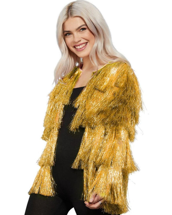 Tinsel Festival Jacket Fever Adult Gold Coat 1