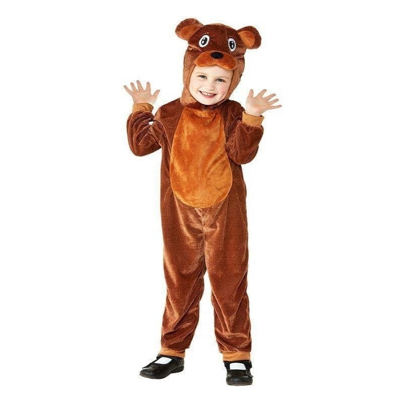 Toddler Bear Costume Brown Hooded Jumpsuit 1