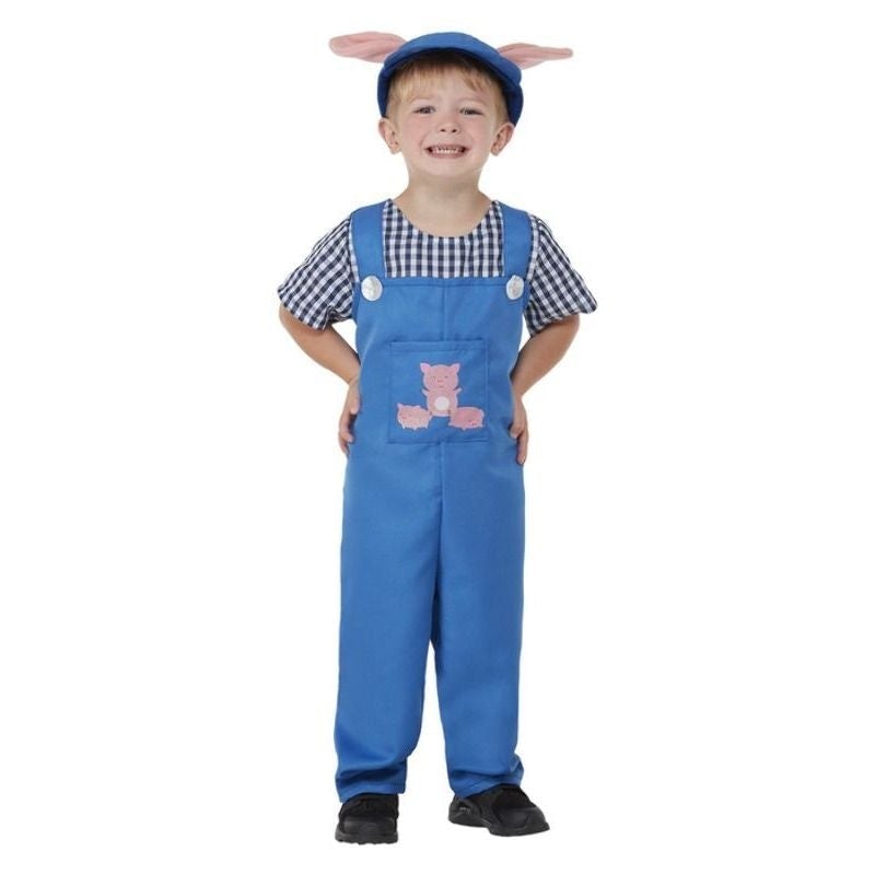 Toddler Country Piggy Costume Blue All In One and Hat 1
