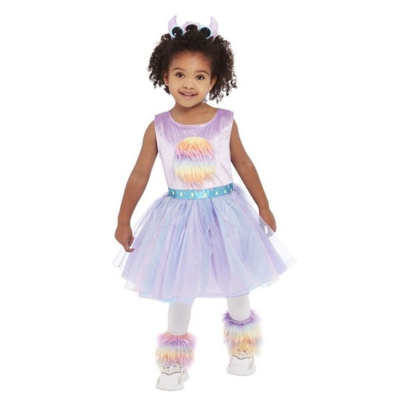 Toddler Cute Monster Costume Purple Dress Leg Warmers and Headband 1