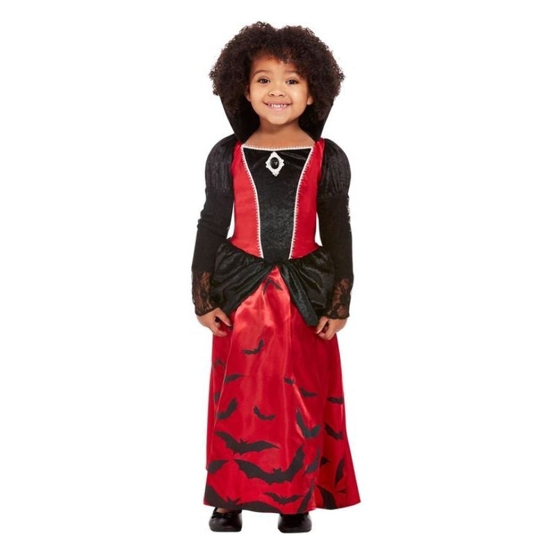 Toddler Vampire Costume Red and Black Long Dress 1