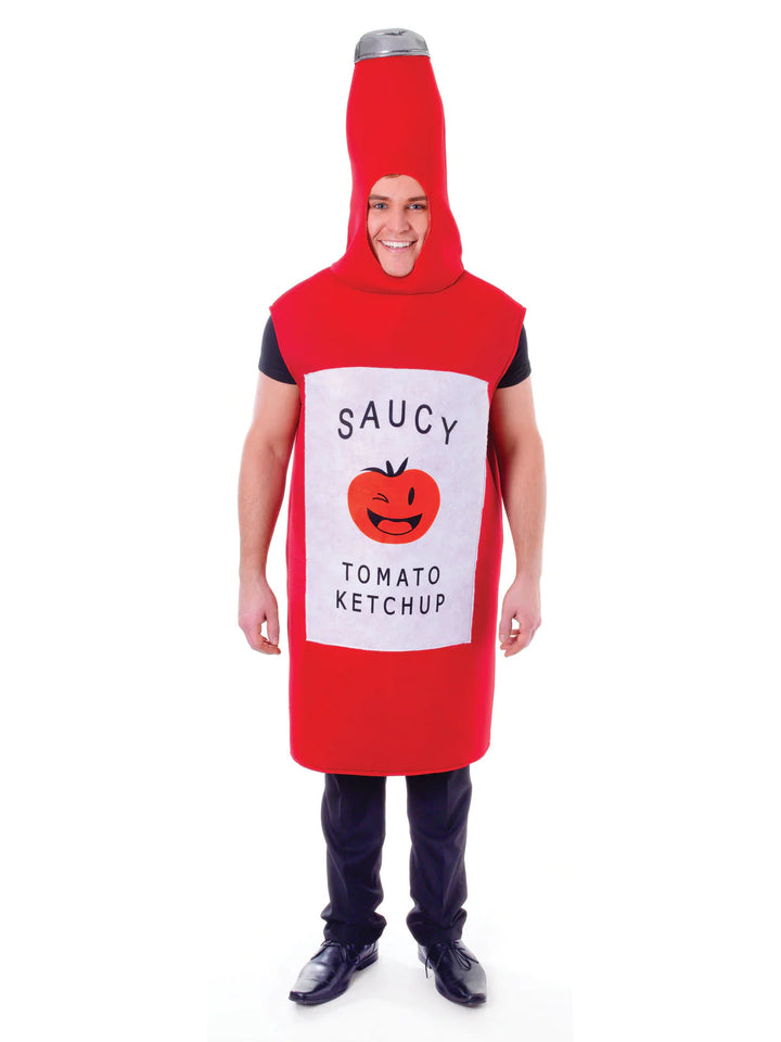 Size Chart Tomato Sauce Bottle Costume for Adults