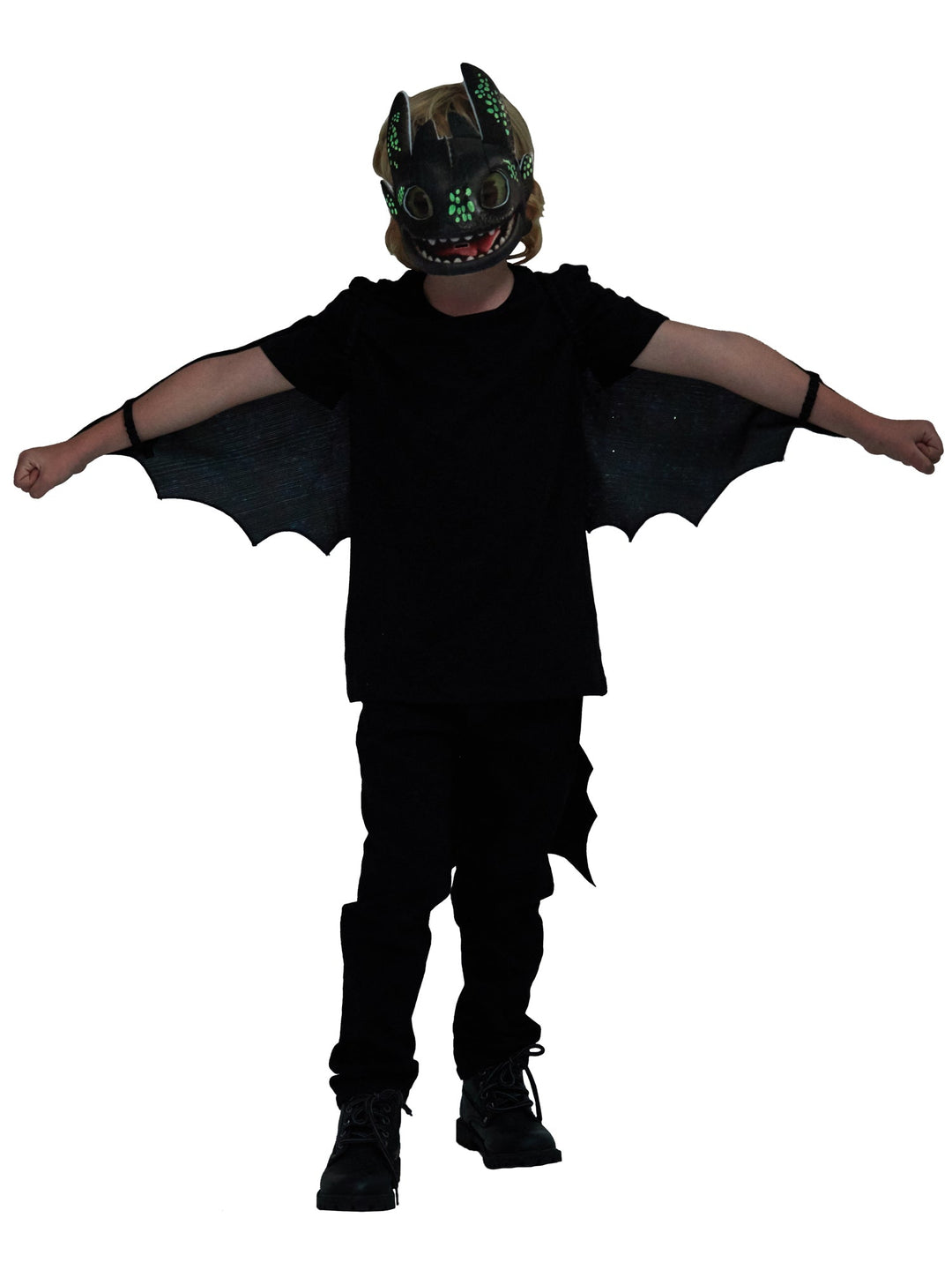 Toothless Nightfury Glow in the Dark Wings and Mask Set