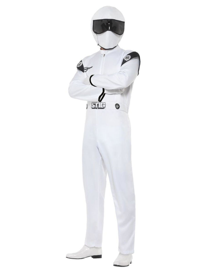 Top Gear The Stig Racing Driver Costume Adult White Jumpsuit_2