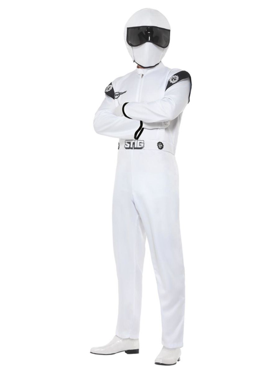 Top Gear The Stig Racing Driver Costume Adult White Jumpsuit 2