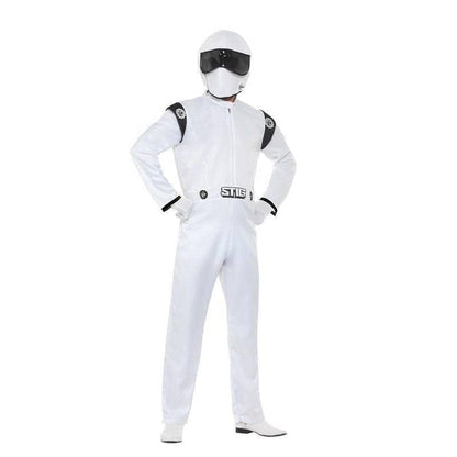 Top Gear The Stig Racing Driver Costume Adult White Jumpsuit 1