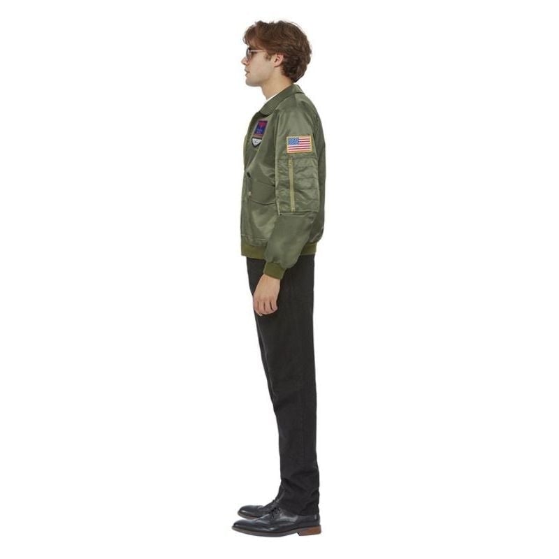Top Gun Maverick Bomber Jacket Costume Green with Applique Badges 3