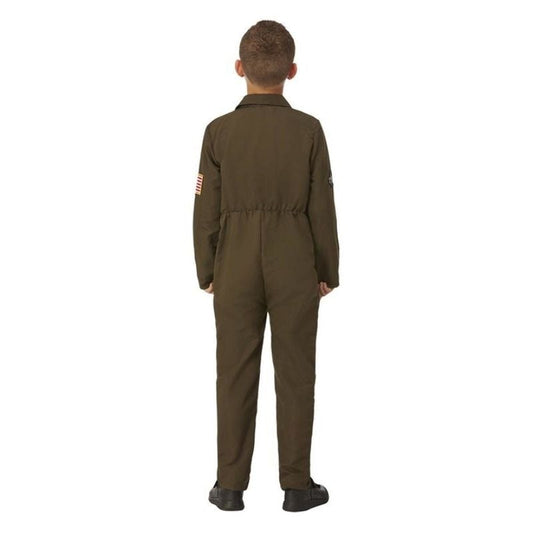 Top Gun Maverick Childs Aviator Costume Green Jumpsuit 2