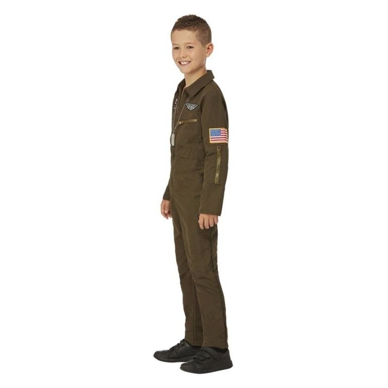 Top Gun Maverick Childs Aviator Costume Green Jumpsuit 3