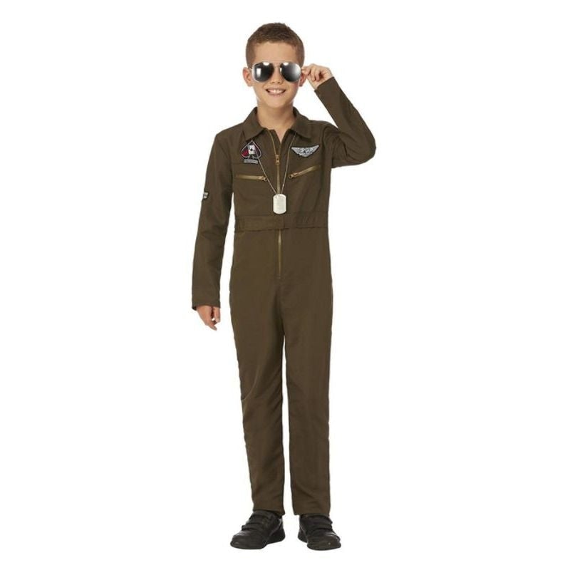 Top Gun Maverick Childs Aviator Costume Green Jumpsuit_1