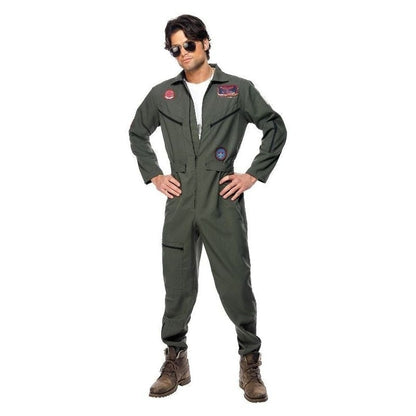 Top Gun Maverick Pilot Jumpsuit Costume Adult Green 3