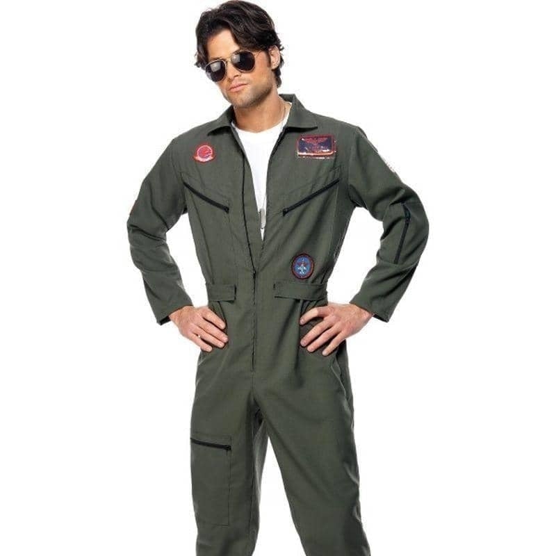 Top Gun Maverick Pilot Jumpsuit Costume Adult Green_1