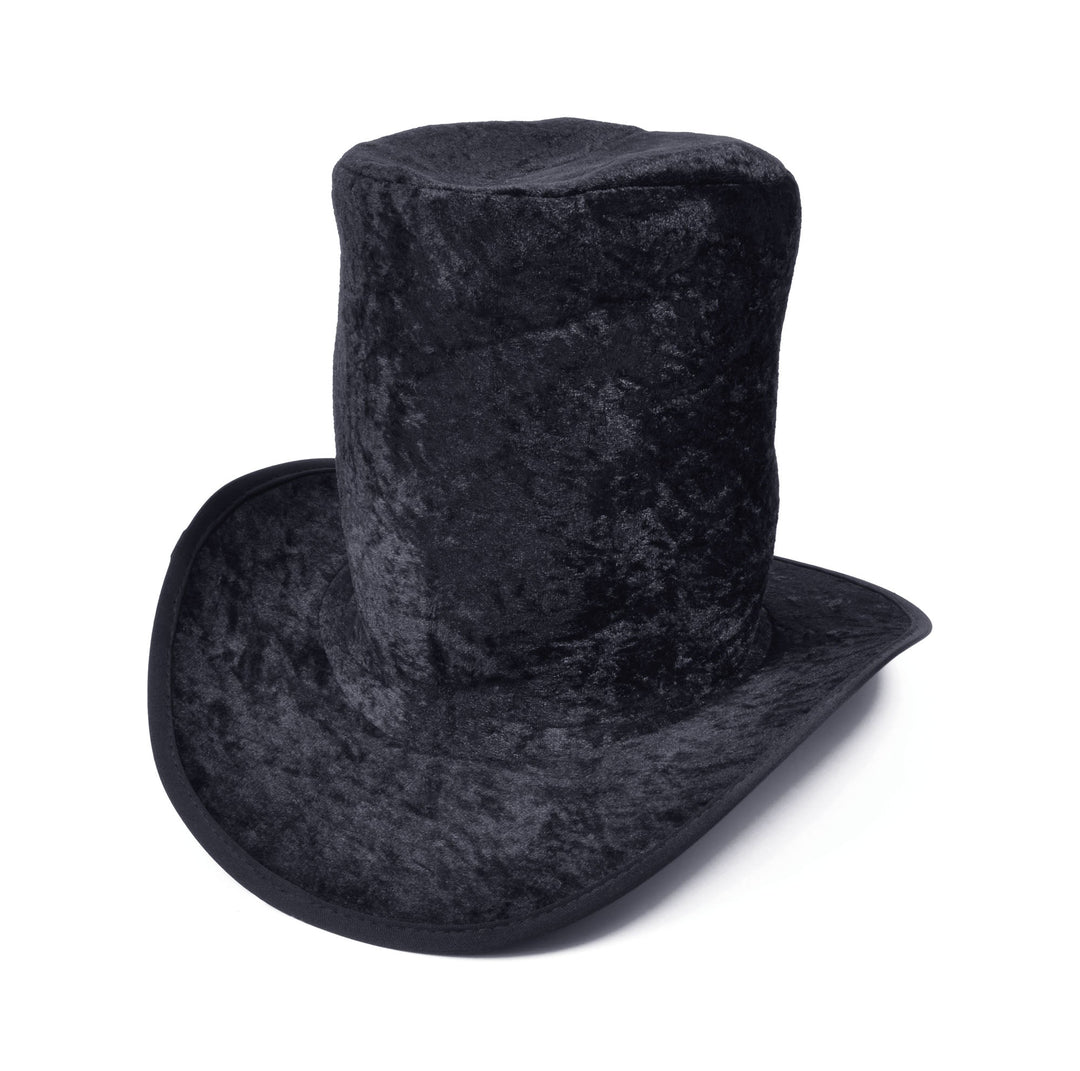 Top Hat Black Crushed Velvet Wide Brim_1