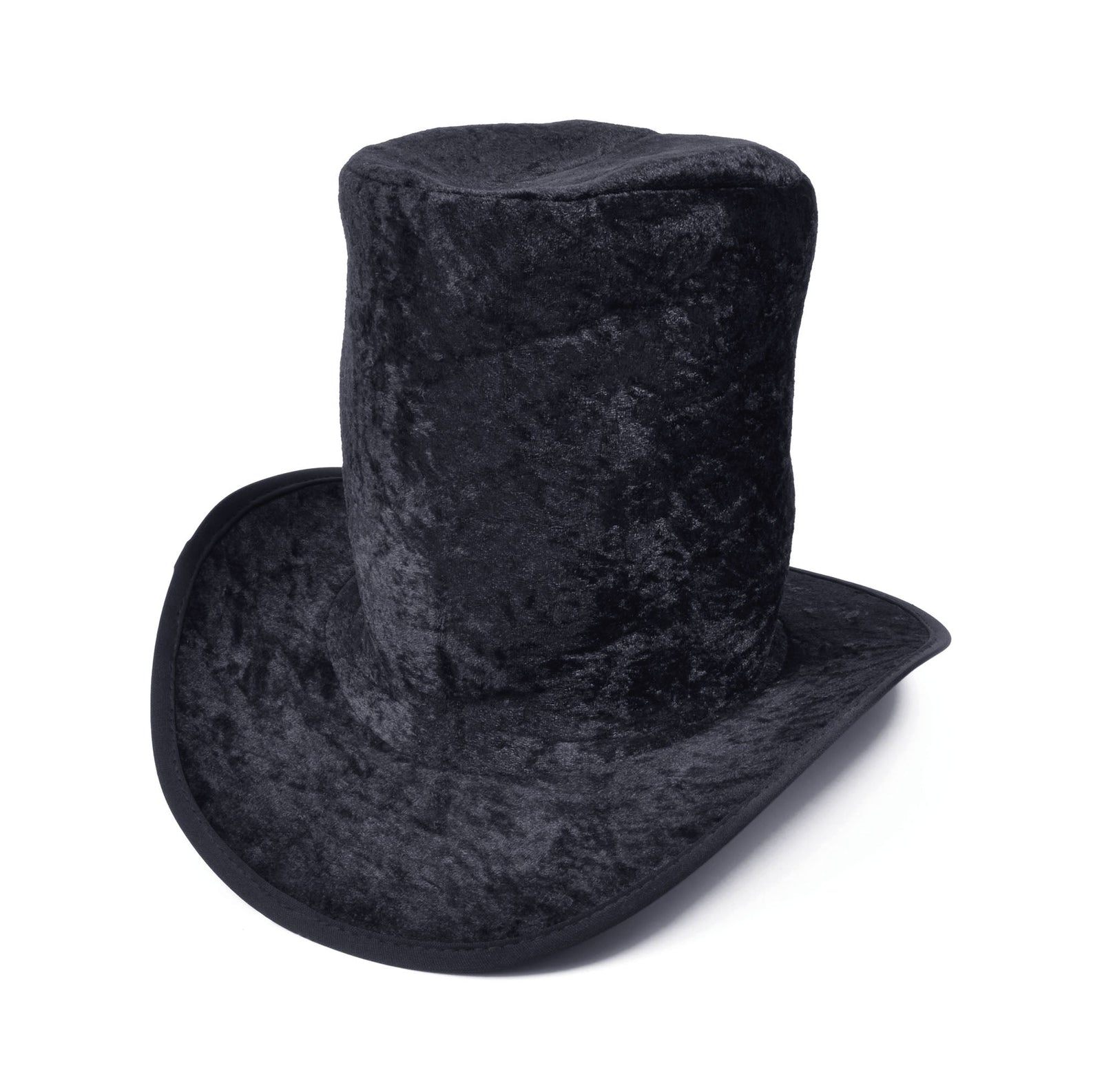 Top Hat Black Crushed Velvet Wide Brim 1