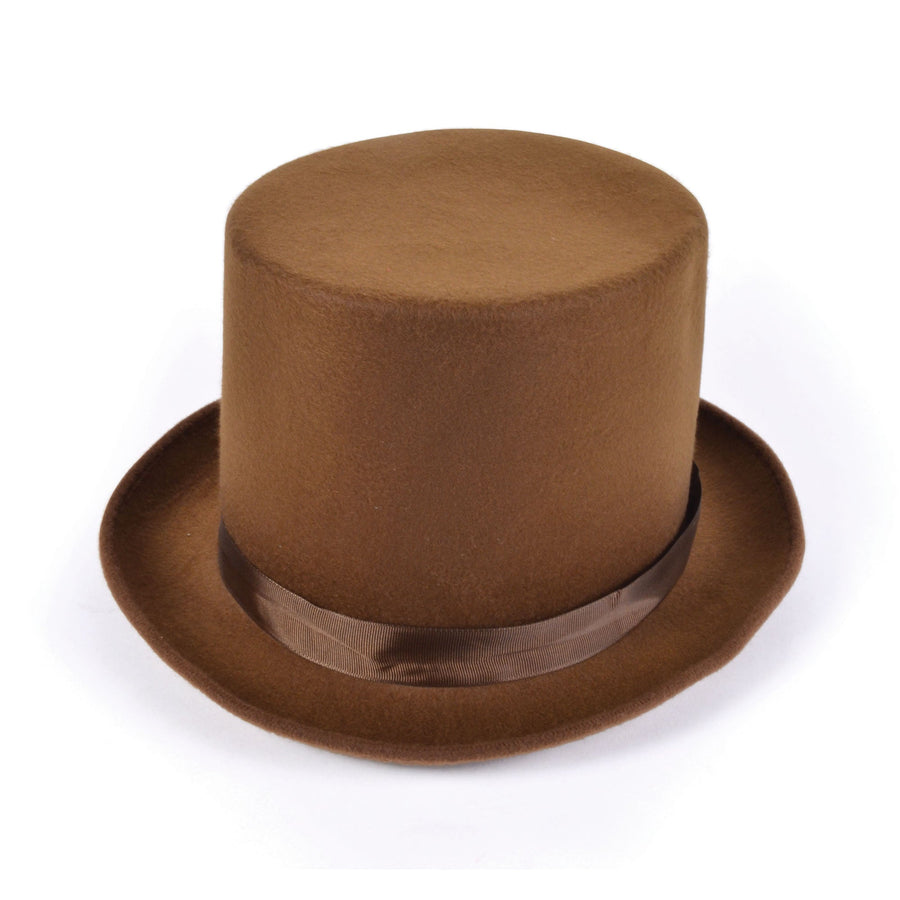 Top Hat Brown Wool Felt Adult Willy Wonka_1