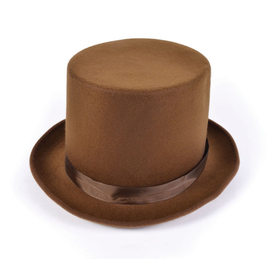 Top Hat Brown Wool Felt Adult Willy Wonka 1