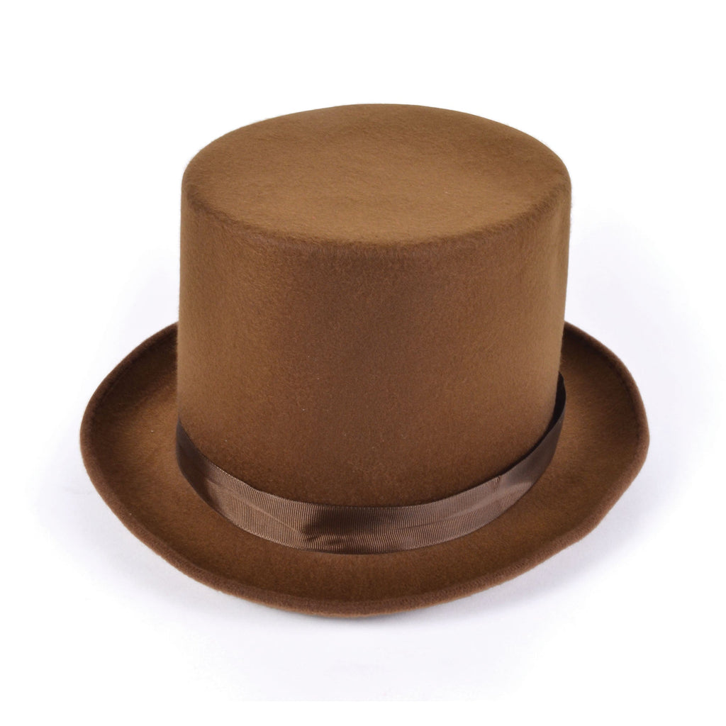Top Hat Brown Wool Felt Adult Willy Wonka Top Hat Brown Wool Felt Adult Willy Wonka