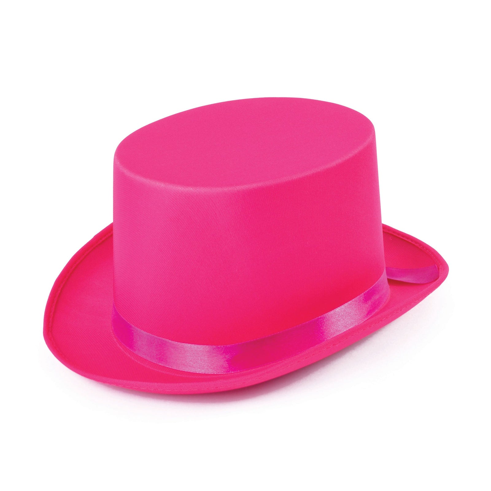 Top Hat Pink Satin Look with Ribbon 1